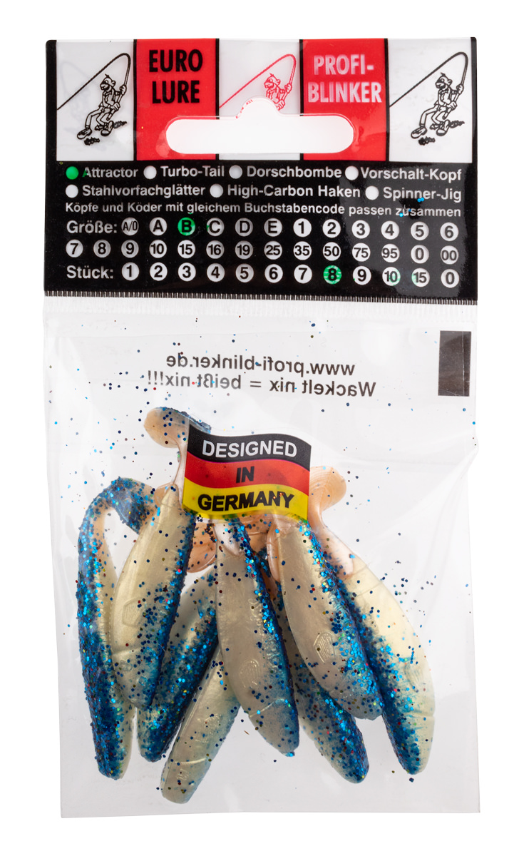 ProfiBlinker Attractor Größe B 5cm Perlmutt Blau 8er Pack B 5 cm