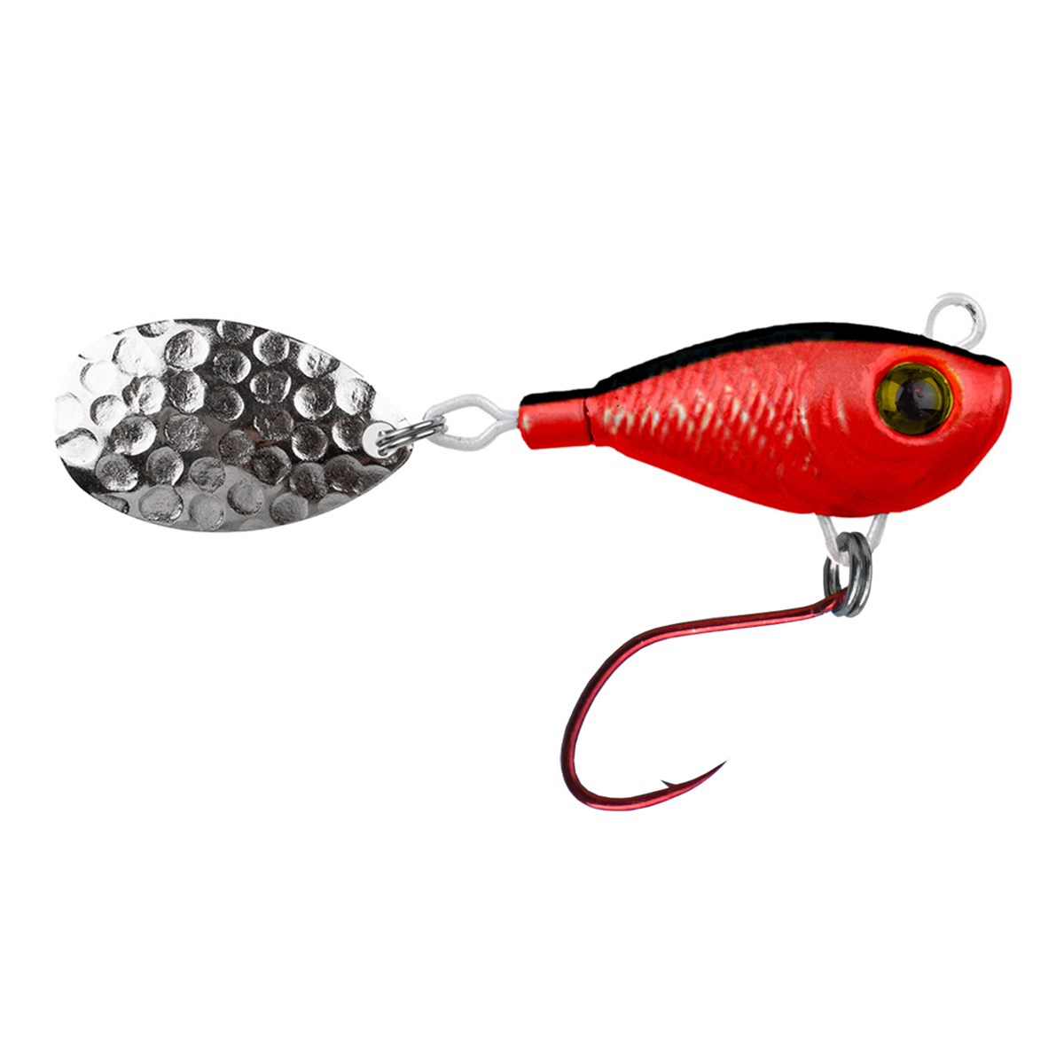 ProfiBlinker Trout Professional Spinner-Jig mit Einzelhaken Feuerwehr-Orange / Silber Blatt / 7g / 1 Stück