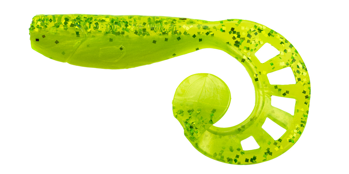 ProfiBlinker Zandertail Größe D 10cm Fluo-Grün / Grün-Metallic / 5er Pack 